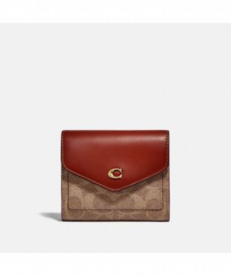 COACH ラグジュアリー カラーブロック シグネチャー レザー 三つ折り財布